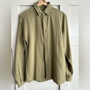 Zara Olive Green Men's Button Down Cotton Shirt